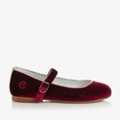 Beatrice amp; George Girls Red Velvet Mary Jane Pumps Outlet