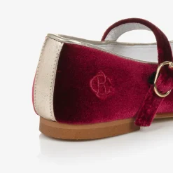 Beatrice amp; George Girls Red Velvet Mary Jane Pumps Outlet