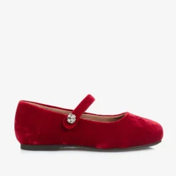 Age of Innocence Girls Red Velvet Shoes Clearance