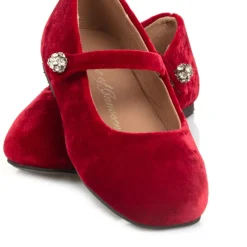 Age of Innocence Girls Red Velvet Shoes Clearance