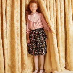 Manuela de Juan Girls Rose Gold Leather Pumps New