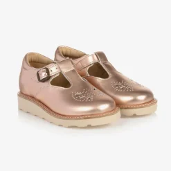 Young Soles Girls Rose Gold Leather Shoes Best