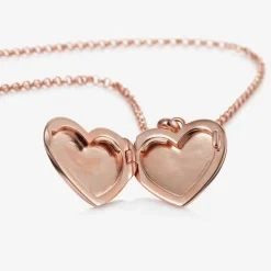 Little Star Girls Rose Gold Plated Personalised Heart Locket (38cm)