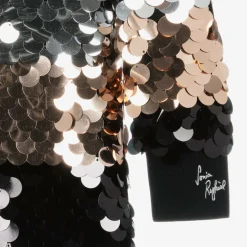 Sonia Rykiel Paris Girls Silver & Black Striped Sequin Dress Sale