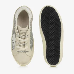 Golden Goose Girls Silver & Gold Glitter Super-Star Trainers Discount