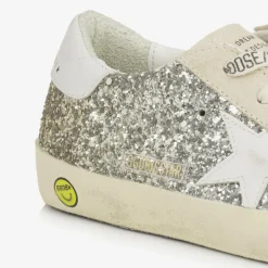 Golden Goose Girls Silver & Gold Glitter Super-Star Trainers Discount