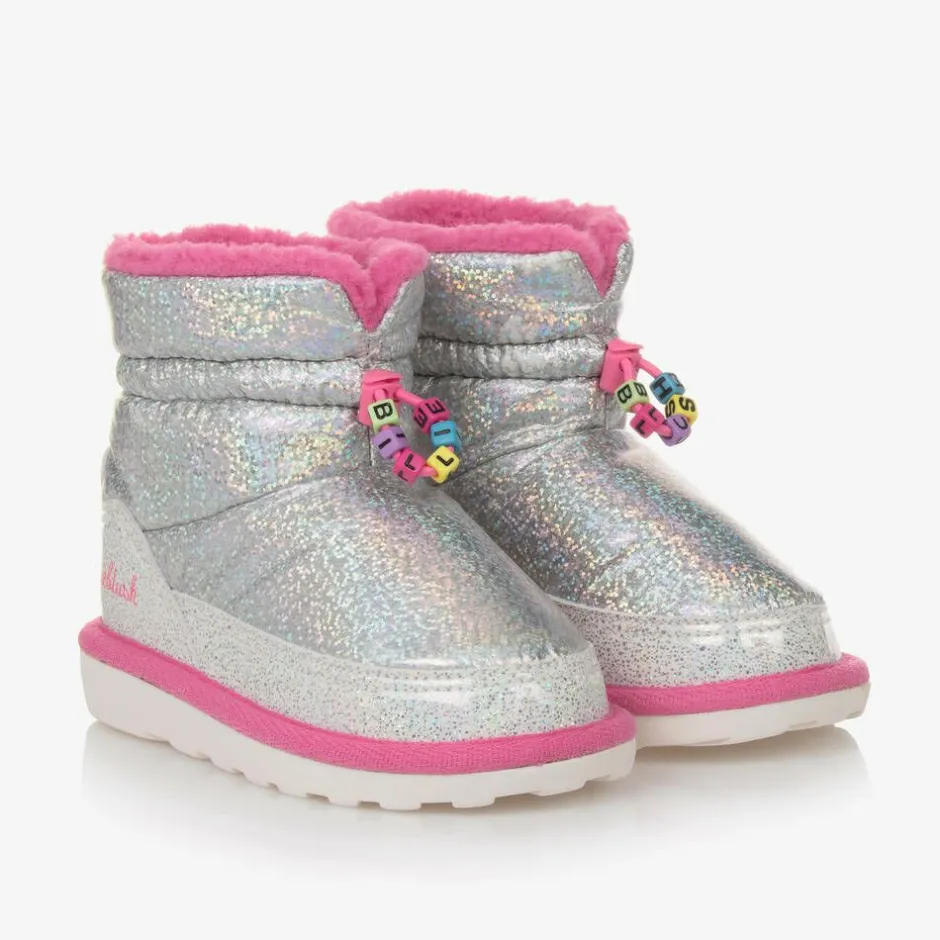 Billieblush Girls Silver & Pink Iridescent Snow Boots