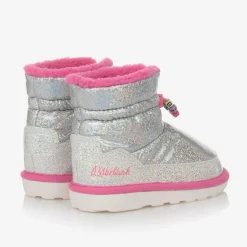 Billieblush Girls Silver & Pink Iridescent Snow Boots