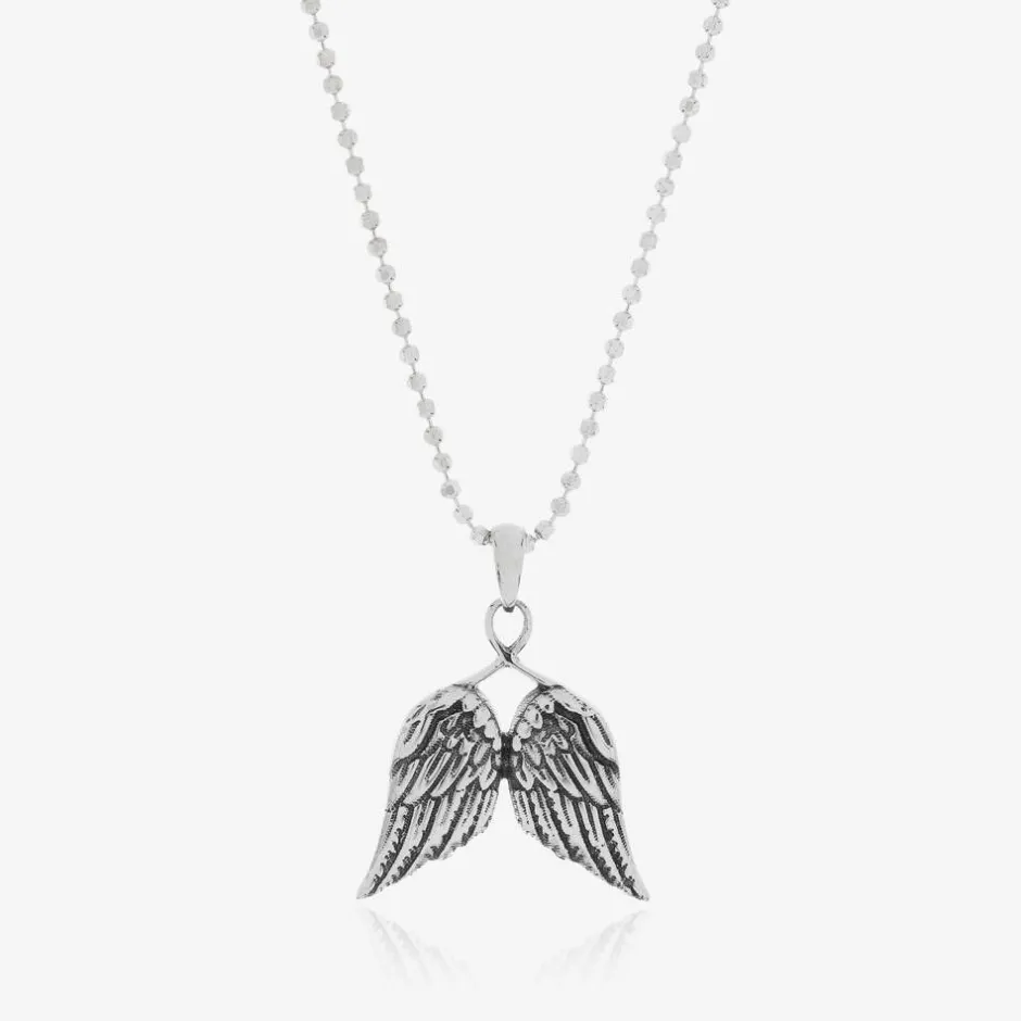 Tales From The Earth Girls Silver Angel Wings Pendant Necklace (40cm) New