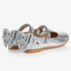 Caramelo Kids Girls Silver Ballerina Shoes Hot