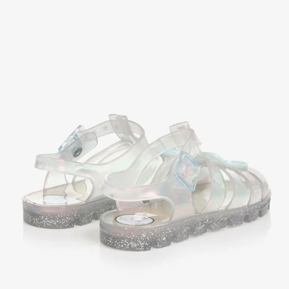 Sophia Webster Mini Girls Silver Butterfly Jelly Sandals Clearance