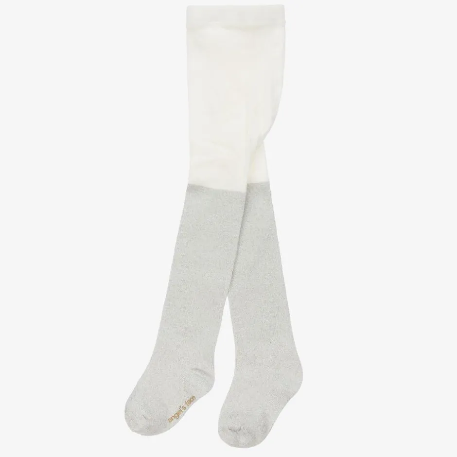 Angels Face Girls Silver Cotton Glitter Tights Online