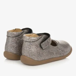 Pom dApi Girls Silver Glitter Bar Shoes New