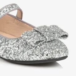 Age of Innocence Girls Silver Glitter Bow Pumps Discount