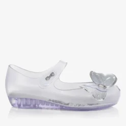 Mini Melissa Girls Silver Glitter Butterfly Jelly Shoes Online