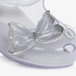 Mini Melissa Girls Silver Glitter Butterfly Jelly Shoes Online