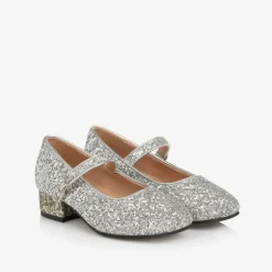 Age of Innocence Girls Silver Glitter Heeled Shoes Online