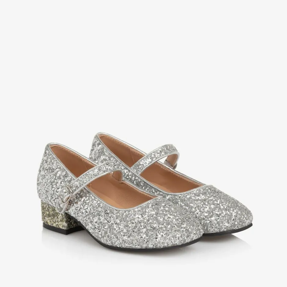 Age of Innocence Girls Silver Glitter Heeled Shoes Online