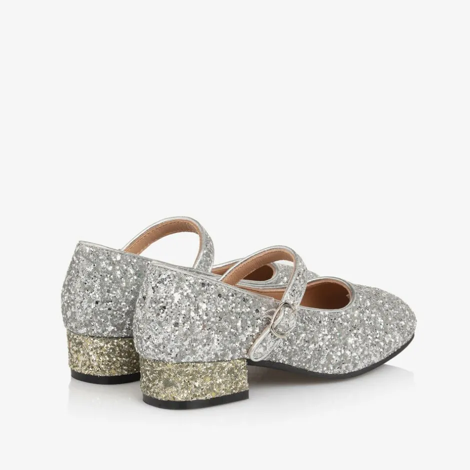 Age of Innocence Girls Silver Glitter Heeled Shoes Online