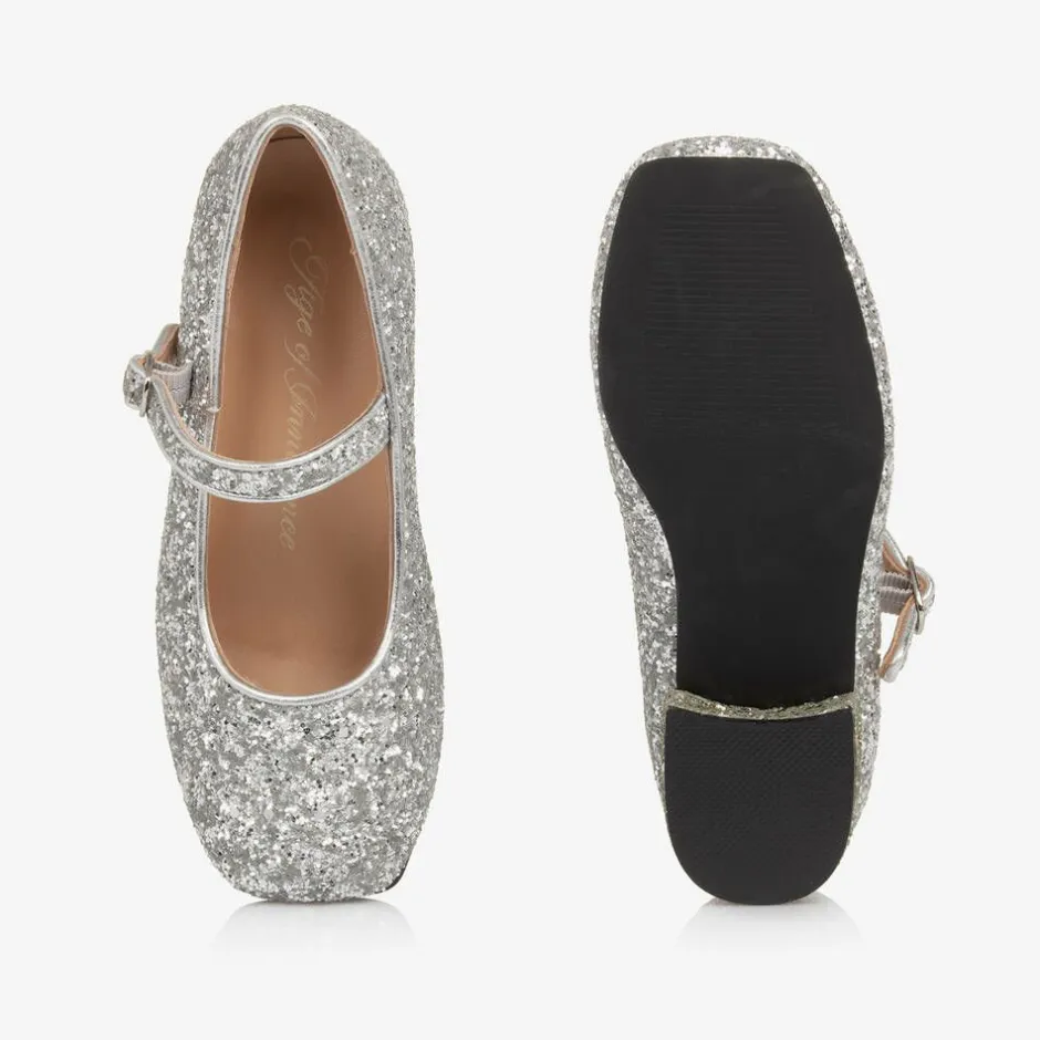 Age of Innocence Girls Silver Glitter Heeled Shoes Online