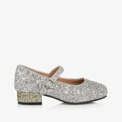 Age of Innocence Girls Silver Glitter Heeled Shoes Online