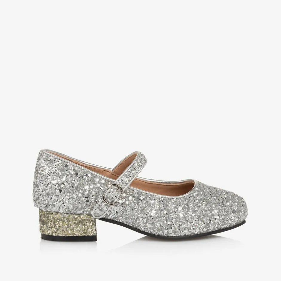 Age of Innocence Girls Silver Glitter Heeled Shoes Online
