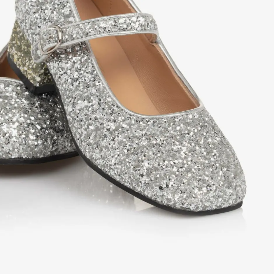 Age of Innocence Girls Silver Glitter Heeled Shoes Online