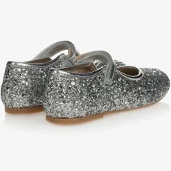 Manuela de Juan Girls Silver Glitter Shoes