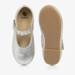 Old Soles Girls Silver Leather Pumps Outlet