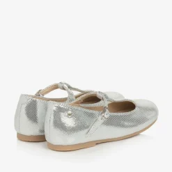 Manuela de Juan Girls Silver Leather Pumps Best