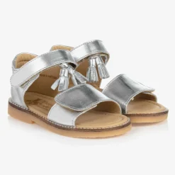 Young Soles Girls Silver Leather Sandals