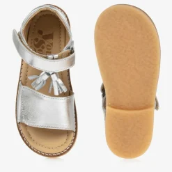 Young Soles Girls Silver Leather Sandals