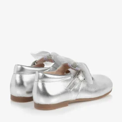 Childrens Classics Girls Silver Leather Shoes Sale