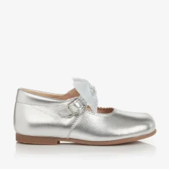 Childrens Classics Girls Silver Leather Shoes Sale