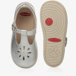 Chipmunks Girls Silver Leather T-Bar Shoes Clearance