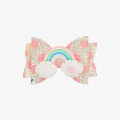 Bowtique London Girls Silver Rainbow Bow Hair Clip (8cm) Discount