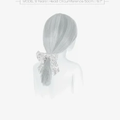 Patachou Girls Silver Sequin Bow Hair Elastic Discount