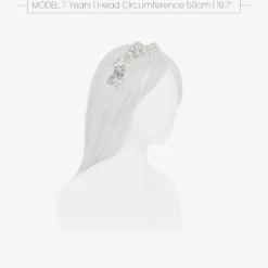 Patachou Girls Silver Sequin Bow Hairband