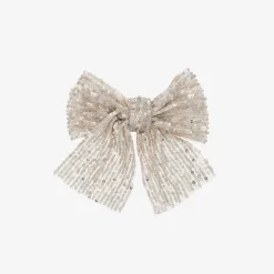 Phi Clothing Girls Silver Sequin Bow Hair Clip (15cm) Online
