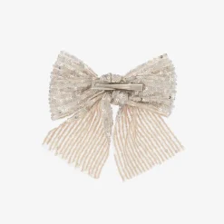 Phi Clothing Girls Silver Sequin Bow Hair Clip (15cm) Online