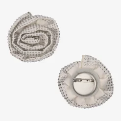 Marlo Kids Girls Silver Tiered Sequinned Tulle Dress