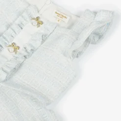 David Charles Girls Sparkly Blue Tweed Dress Outlet