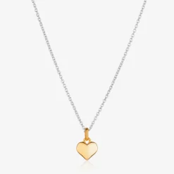 Little Star Girls Sterling Silver & Gold Heart Necklace Sale
