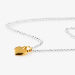 Little Star Girls Sterling Silver & Gold Heart Necklace Sale
