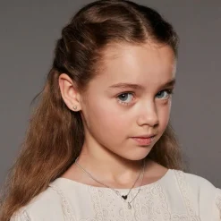 Little Star Girls Sterling Silver Diamond Heart Necklace (38cm) Online