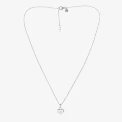 Little Star Girls Sterling Silver Diamond Heart Necklace (38cm) Online