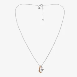 Little Star Girls Sterling Silver Star & Moon Necklace (38cm) Online