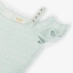 David Charles Girls Turquoise Blue Tweed Dress Online