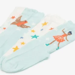 Frugi Girls White & Blue Cotton Socks (2 Pack) EnchantedForest Sale