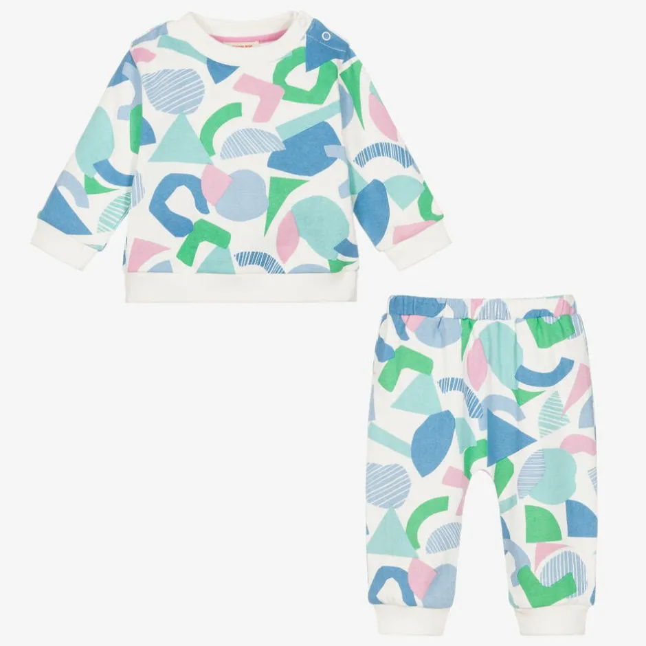 Joyday Girls White & Blue Cotton Tracksuit New